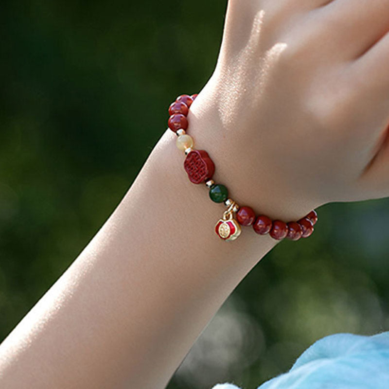 Braccialetto Buddha Stones Cinnabar Happiness Calm