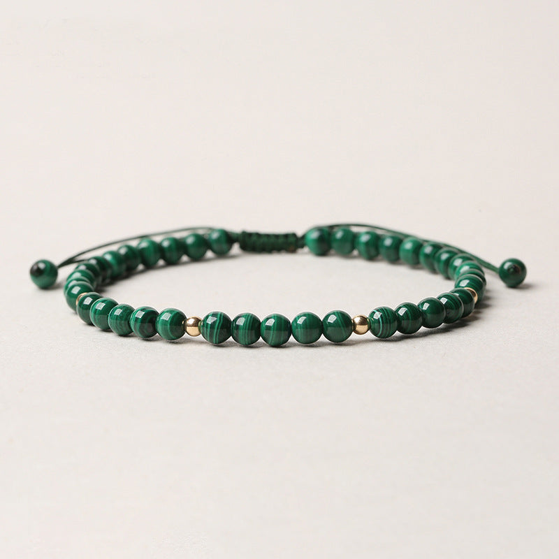 Braccialetto di protezione e calma con Buddha Stones in malachite naturale da 4 mm - image 0