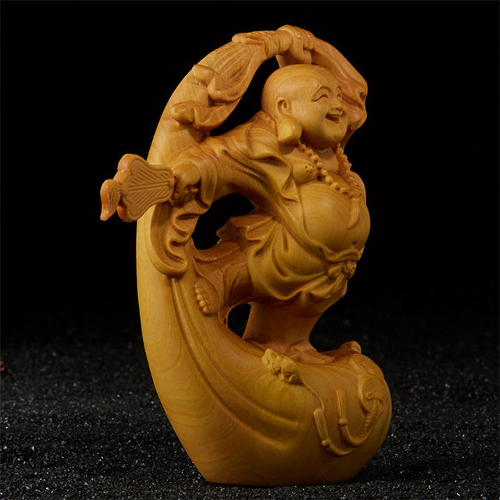 Decorazione per la casa della prosperità del bosso del Buddha che ride