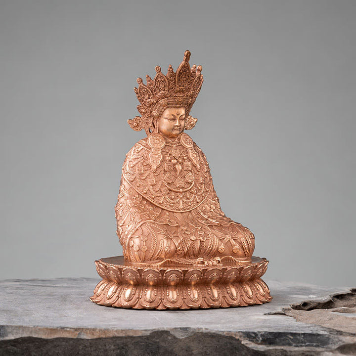 Statua di Buddha Shakyamuni in rame fatta a mano con compassione, decorazione