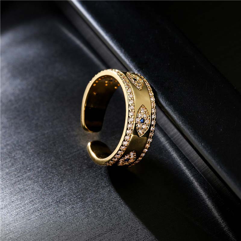 Anello in lega di rame Buddha Stones, malocchio, fortuna e benedizione