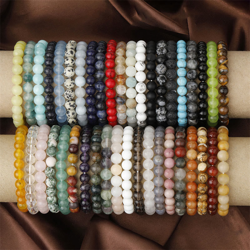 Braccialetto di perle curative in quarzo naturale Buddha Stones - 8 millimetri - Agata verde - image 0