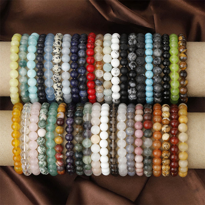 Braccialetto di perle curative in quarzo naturale Buddha Stones - 8 millimetri - Agata verde - image 0