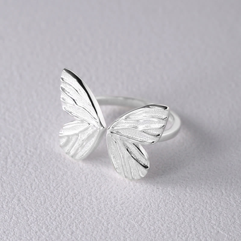 Anello Buddha Stones 925 Sterling Silver Butterfly Love Freedom