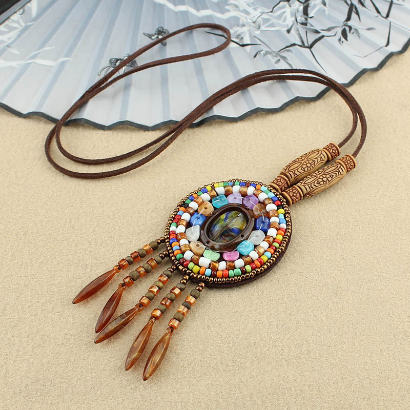 Buddha Stones Mandala Pattern Perline Collana Creatività Ciondolo