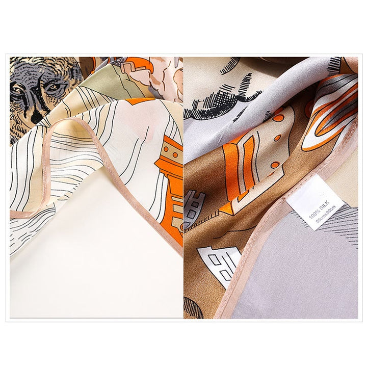 Buddha Stones Dipinto ad olio Città Scena innevata Castello Loto 100% seta di gelso Sciarpa per capelli al collo - image 12