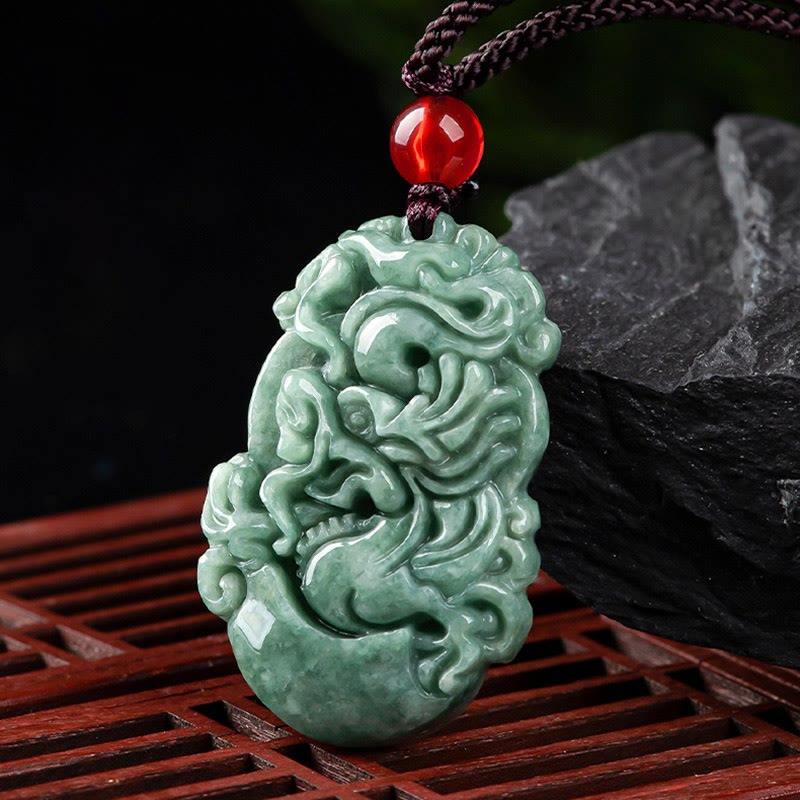 Collana con ciondolo Buddha Stones Natural Jade 12 Zodiaco Cinese Prosperità - image 1