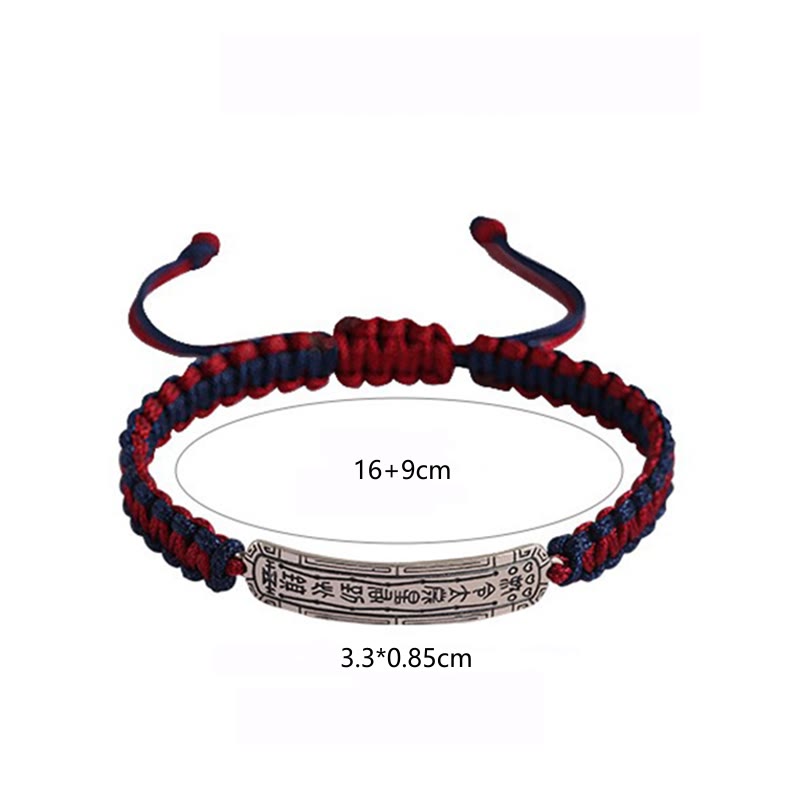 Braccialetto di protezione con amuleto della pace in argento sterling 925 Buddha Stones