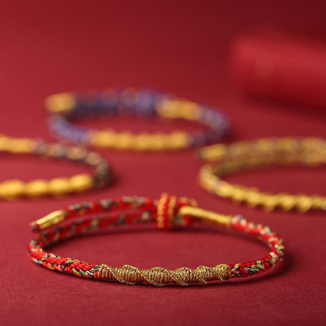 Braccialetto di corda intrecciata con protezione e forza del Buddha fatto a mano con Buddha Stones dello zodiaco cinese natale