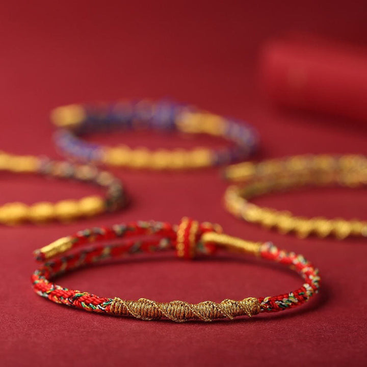 Braccialetto di corda intrecciata con protezione e forza del Buddha fatto a mano con Buddha Stones dello zodiaco cinese natale