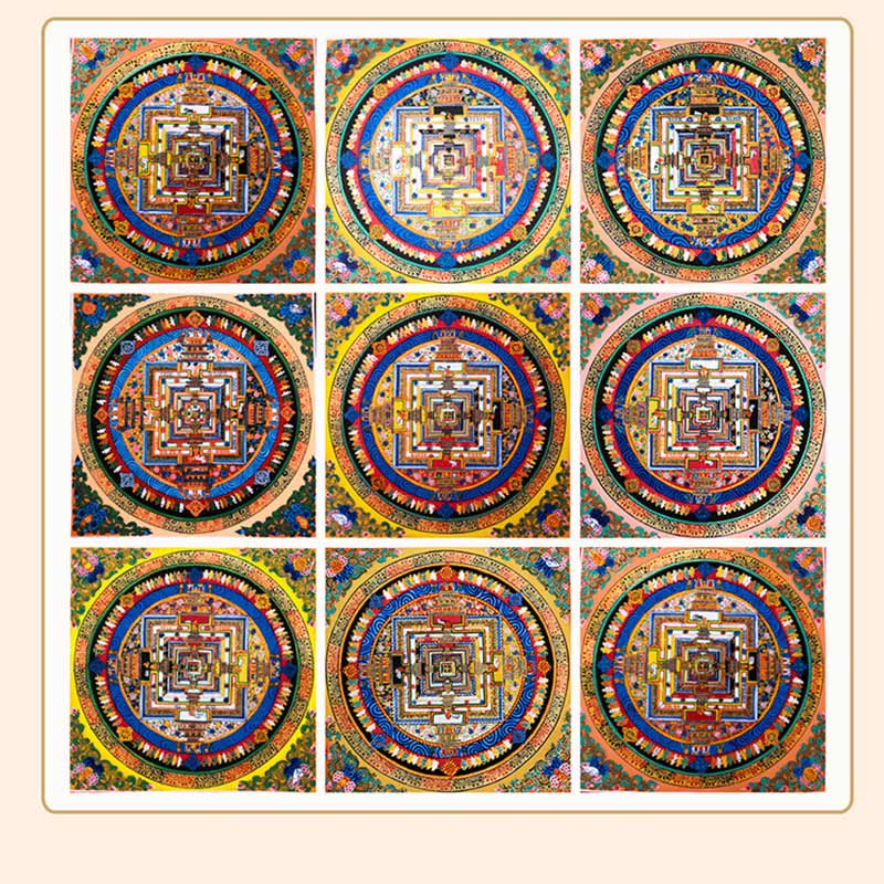 Pittura tibetana fatta a mano Thangka Mandala Blind Box Motivo colore casuale
