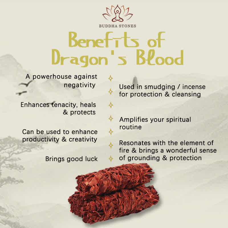 Buddha Stones, bastoncino di salvia con sangue di drago, per purificare l'energia negativa in casa, incenso, meditazione, rituali di guarigione
