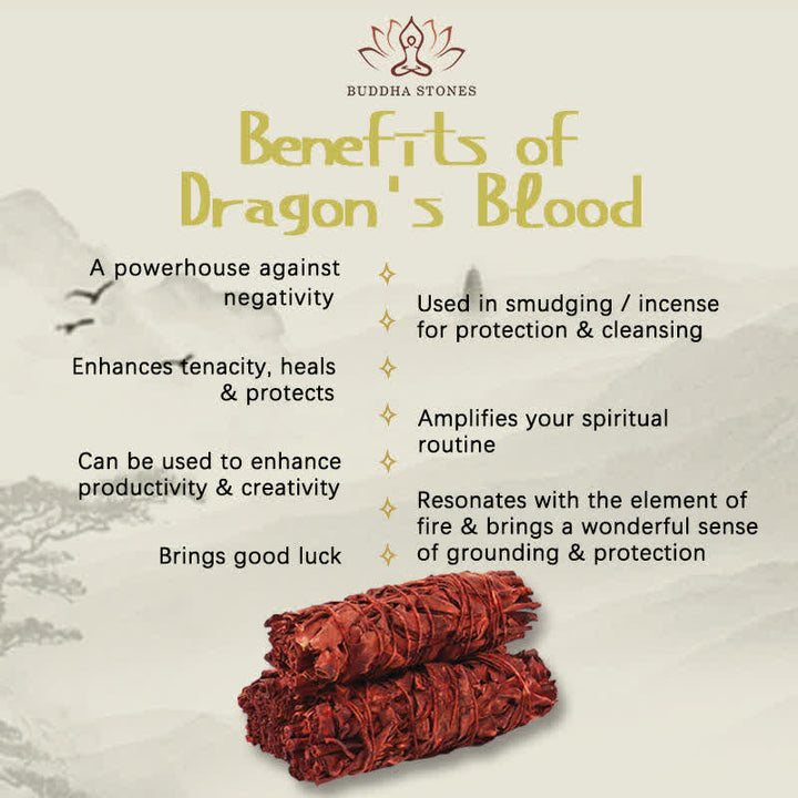 Buddha Stones, bastoncino di salvia con sangue di drago, per purificare l'energia negativa in casa, incenso, meditazione, rituali di guarigione