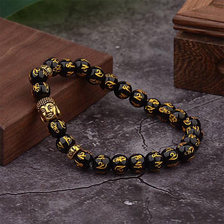 Braccialetto amuleto mantra tibetano Buddha Buddha Stones