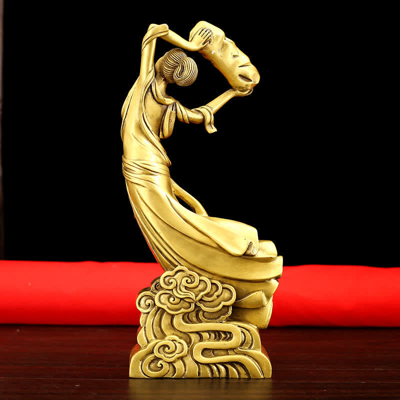 Decorazione della statua in rame del Bodhisattva Nuwa che ripara il cielo - image 6
