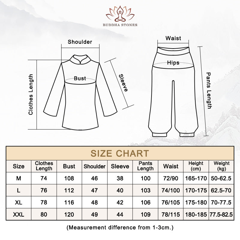Buddha Stones Meditazione Preghiera Spirituale Zen Pratica Uniforme Abbigliamento Uomo Set