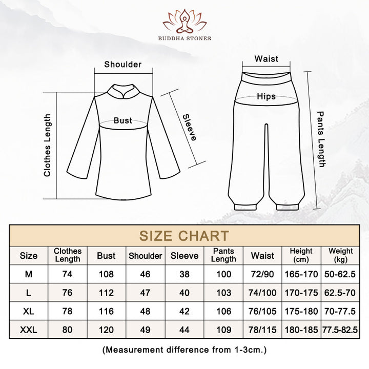 Buddha Stones Meditazione Preghiera Spirituale Zen Pratica Uniforme Abbigliamento Uomo Set - image 12