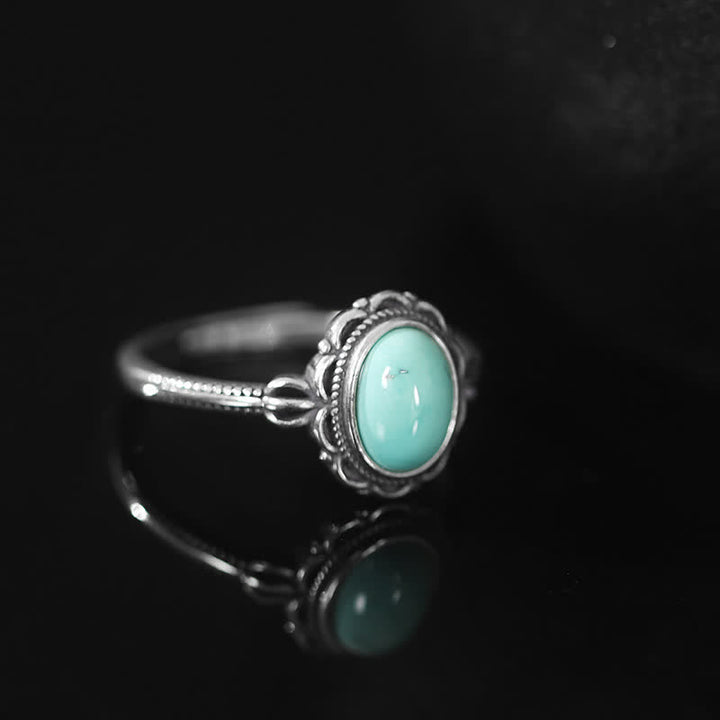 Anello di protezione in argento sterling 925 con agata rossa turchese tibetana