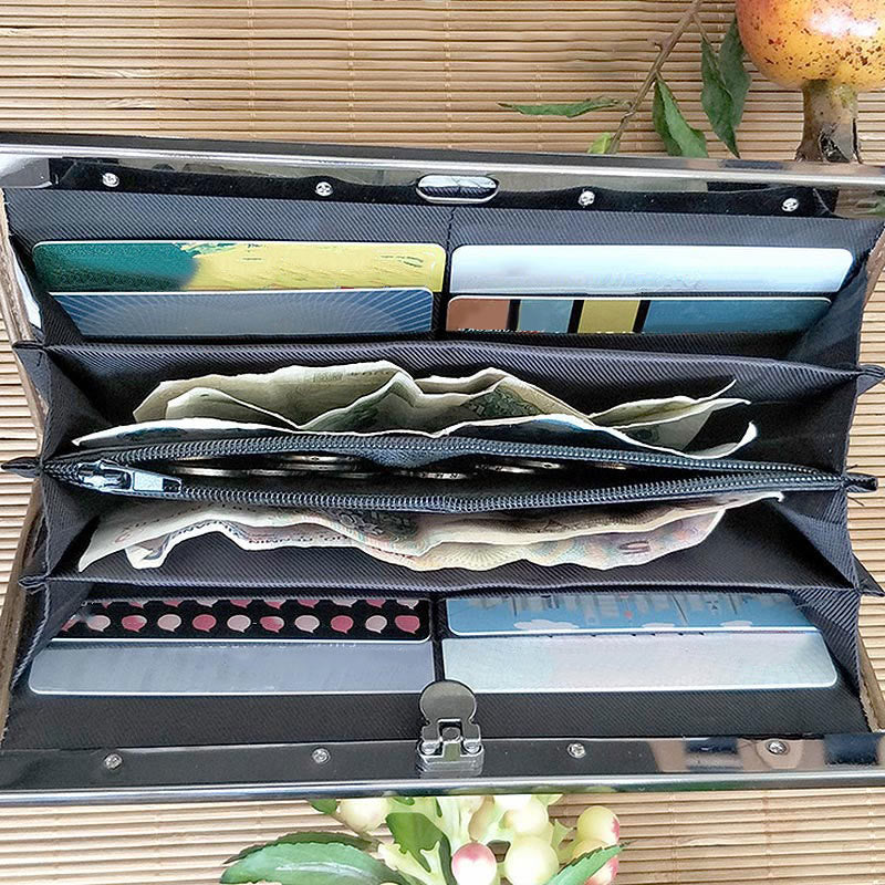 Portafoglio portasoldi grande capacità con ricamo a doppia faccia, Buddha Stones, fiori di prugna, fiori di pesco, bambù, borsa per la spesa - image 3