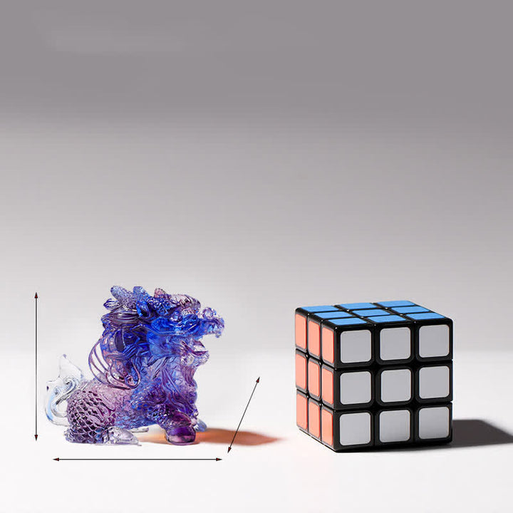 Buddha Stones Feng Shui Kirin Fatto a mano Liuli Cristallo Arte Pezzo Decorazione Casa Ufficio - image 3