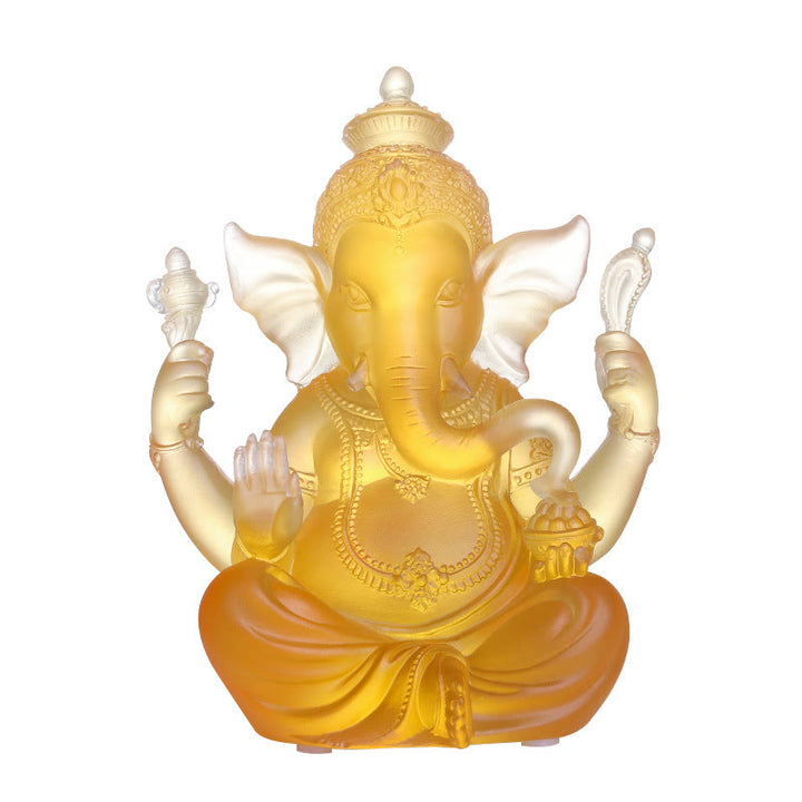 Buddha Stones fatte a mano Ganesh Ganpati Elefante Figurina Liuli Cristallo Pezzo d'Arte Protezione Statua Decorazione della casa