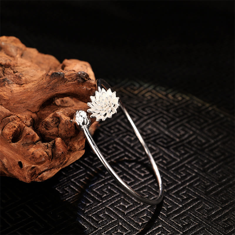 Braccialetto Buddha Stones Retro Lotus Rame Bianco Illuminazione