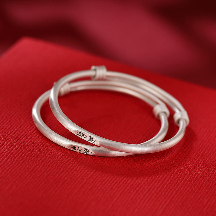 Braccialetto per bambini Buddha Stones 999 Sterling Silver Peace And Joy Protection