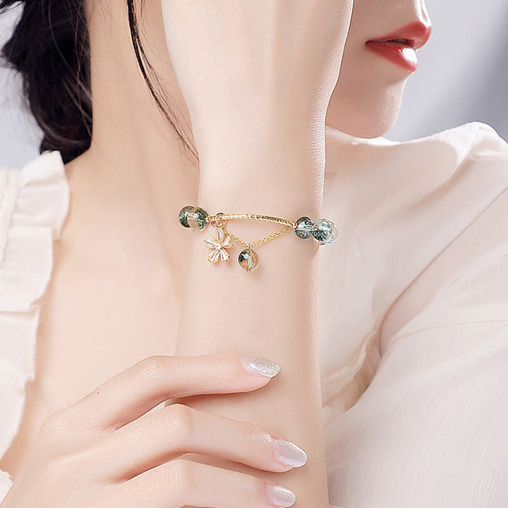 Braccialetto con ciondolo Buddha Stones Green Phantom Crystal Confidence