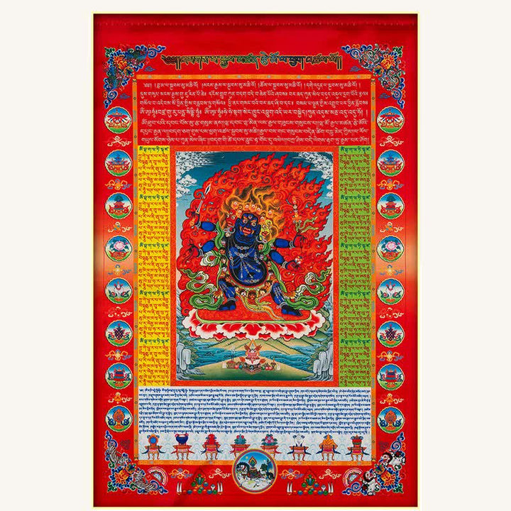 Buddha Stones Bandiera tibetana a 10 colori raffigurante il Buddha del Cavallo del Vento, simbolo di guarigione e buon auspicio per la preghiera all'aperto. - image 5