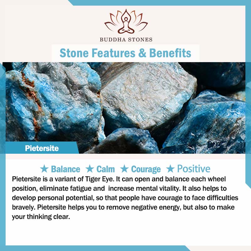 Buddha Stones Lazurite naturale Pietersite Unakite Om Mani Padme Hum Bead Braccialetto positivo