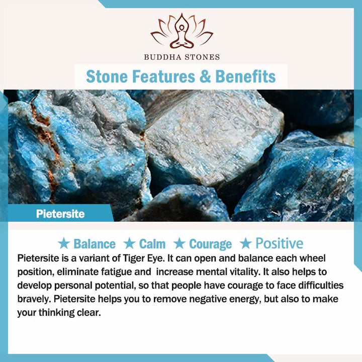 Buddha Stones Lazurite naturale Pietersite Unakite Om Mani Padme Hum Bead Braccialetto positivo