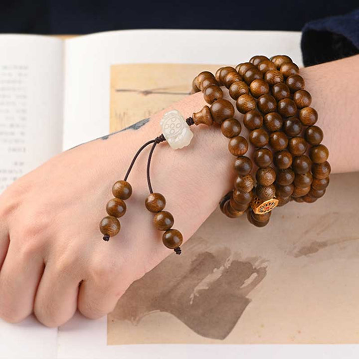 Braccialetto di protezione e calma in palissandro tibetano Buddha Stones Mala