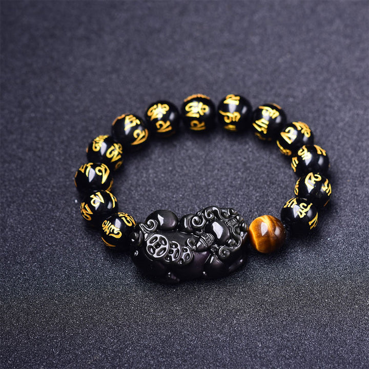 Bracciale della ricchezza in ossidiana PiXiu FengShui