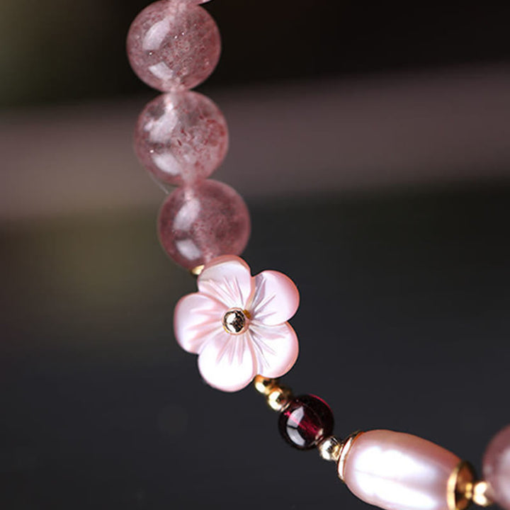 Bracciale Buddha Stones Strawberry Quartz Peach Blossom Love
