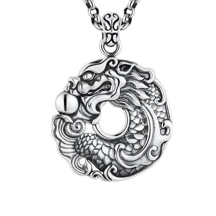 Buddha Stones Koi Fish Drago Pace Fibbia Ricchezza Collana Pendente - Pesce Koi Drago - image 1