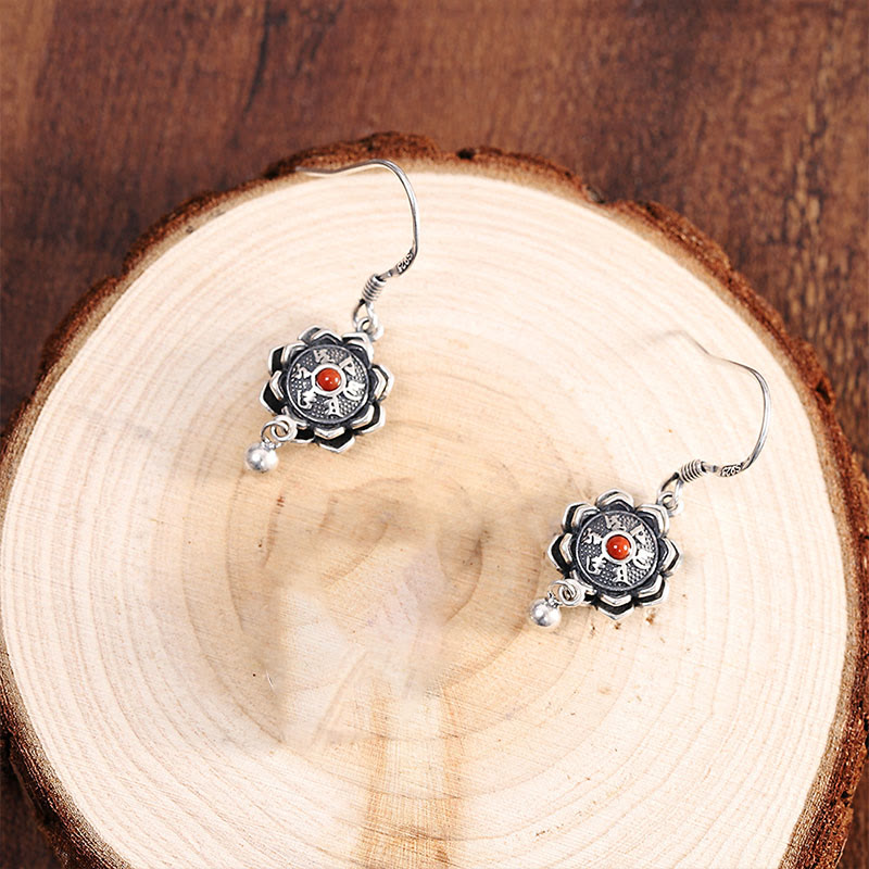 Buddha Stones 925 Sterling Silver Om Mani Padme Hum Lotus Peace Collana Ciondolo Orecchini - image 9