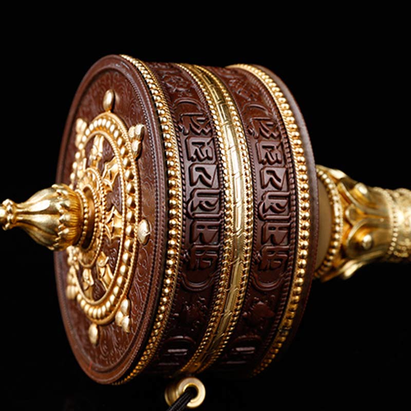 Ruota di preghiera tibetana Sei parole vere Decorazione in rame con bilanciamento - image 5