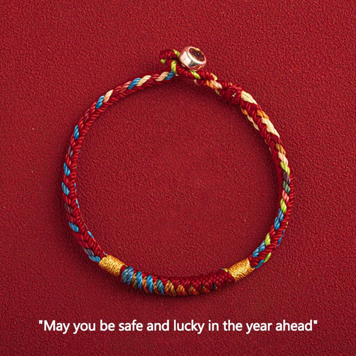 Bracciale multicolore Buddha Stones "Possa tu essere al sicuro e fortunato nell'anno a venire"