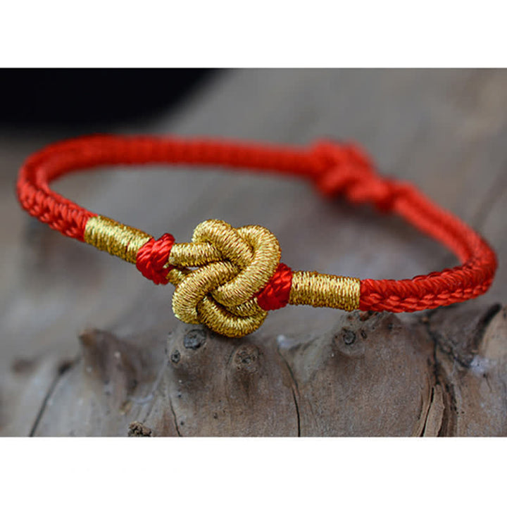 Braccialetto fatto a mano con corda intrecciata con nodo cinese, design semplice, fortuna e forza