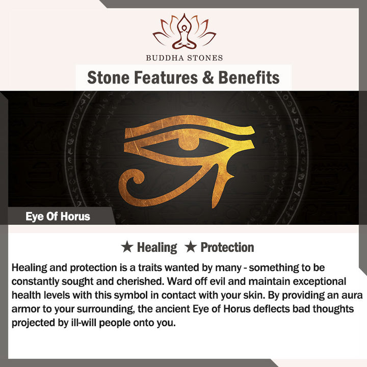 Anello regolabile con protezione in cristallo con occhio di Horus Buddha Stones