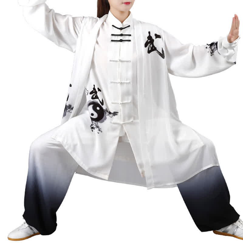 Buddha Stones 3 pezzi Yin Yang Albero Tai Chi Spirituale Zen Pratica Meditazione Preghiera Uniforme Unisex Abbigliamento Set