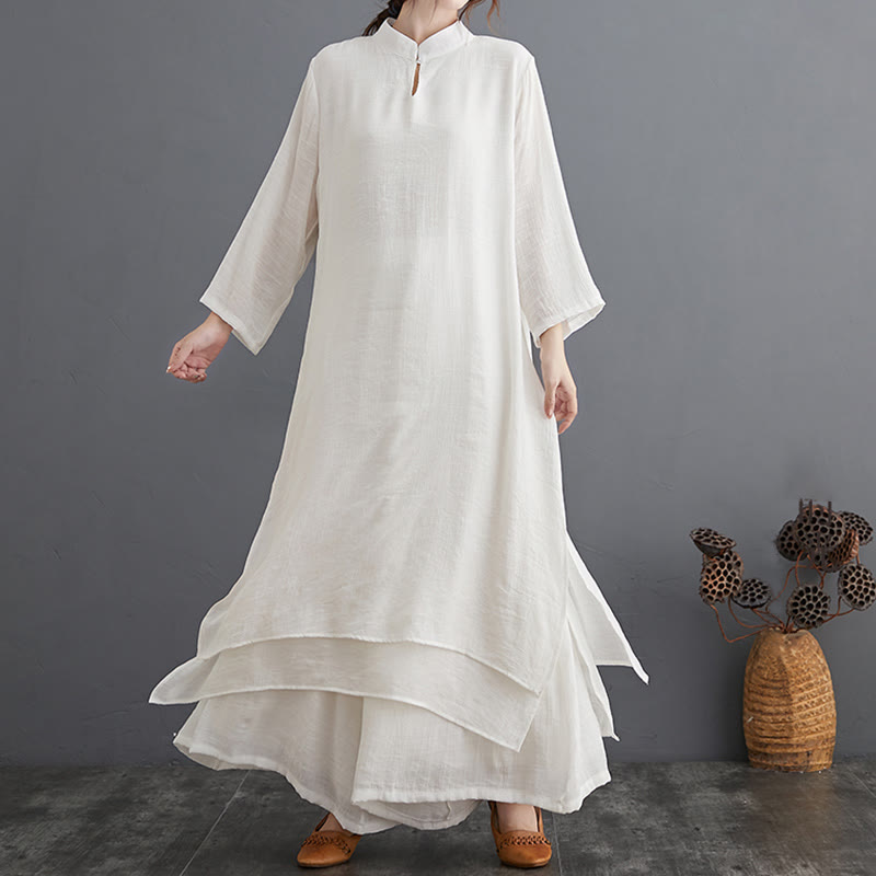 Buddha Stones Modello semplice Meditazione Preghiera Spirituale Zen Pratica Yoga Abbigliamento Donna Set