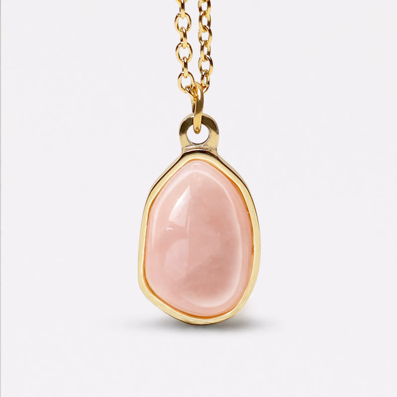 Collana con ciondolo di benedizione in quarzo rosa, ametista, avventurina verde naturale Buddha Stones