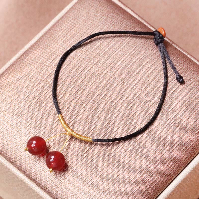 Buddha Stones Agata rossa naturale Calcedonio Autoaccettazione Fiducia String Bead Bracciale Collana Pendente