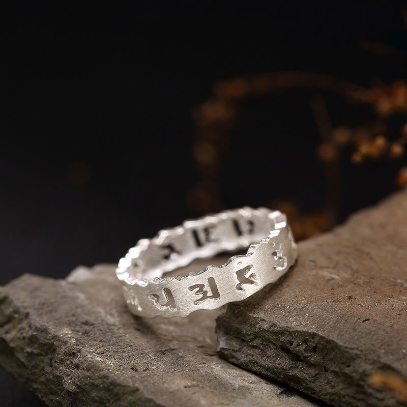 Buddha Stones Tibetano Argento Sterling 925 Om Mani Padme Hum Pace Cavo - 61 millimetri - image 0