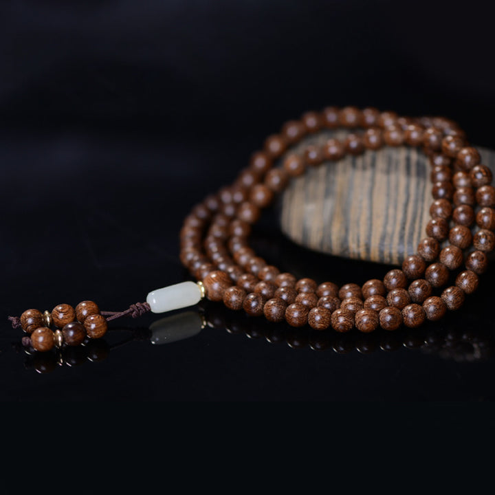 Braccialetto Buddha Stones 108 Mala Beads Palissandro Giada Calma