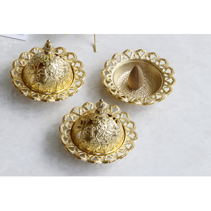 Mini bruciatore di incenso per meditazione Tibetan Gold