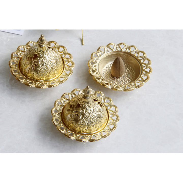 Mini bruciatore di incenso per meditazione Tibetan Gold