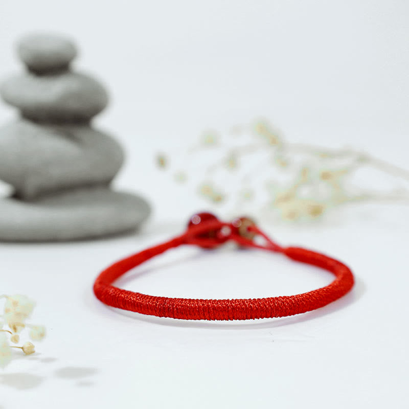 Braccialetto in ceramica con corda rossa portafortuna FengShui Buddha Stones