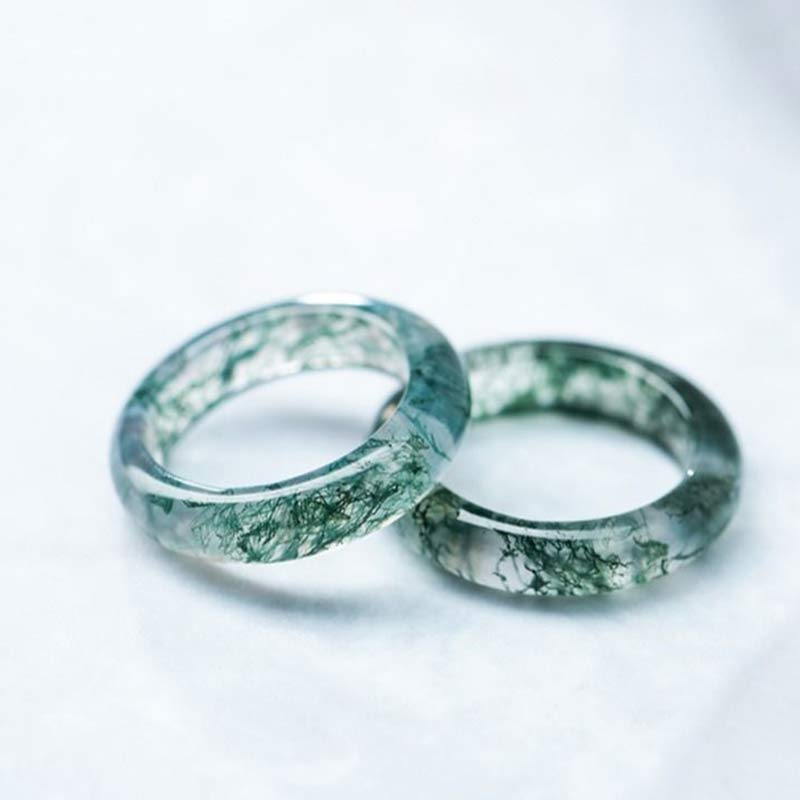 Anello di equilibrio curativo in agata muschiata Buddha Stones - image 0